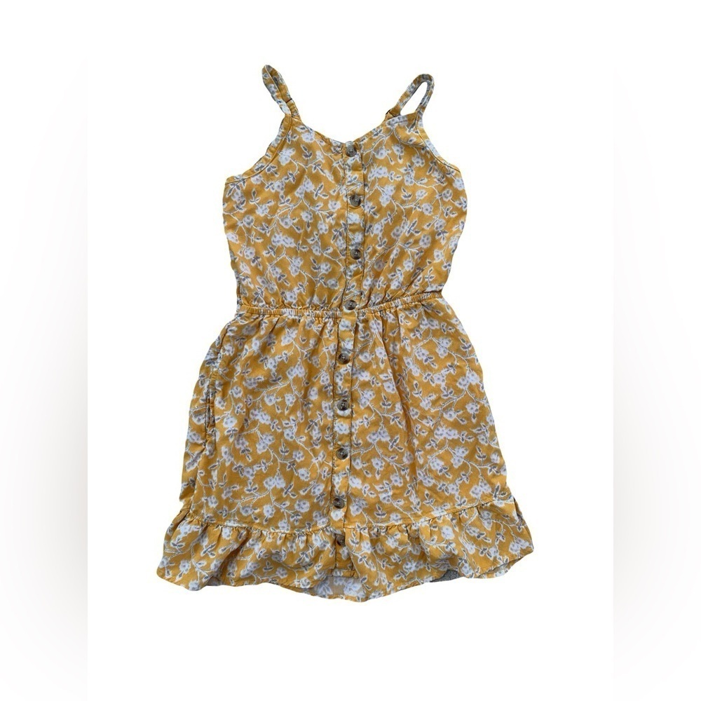 Abercrombie Size 11/12 Yellow Flower Print Viscose Tank Dress